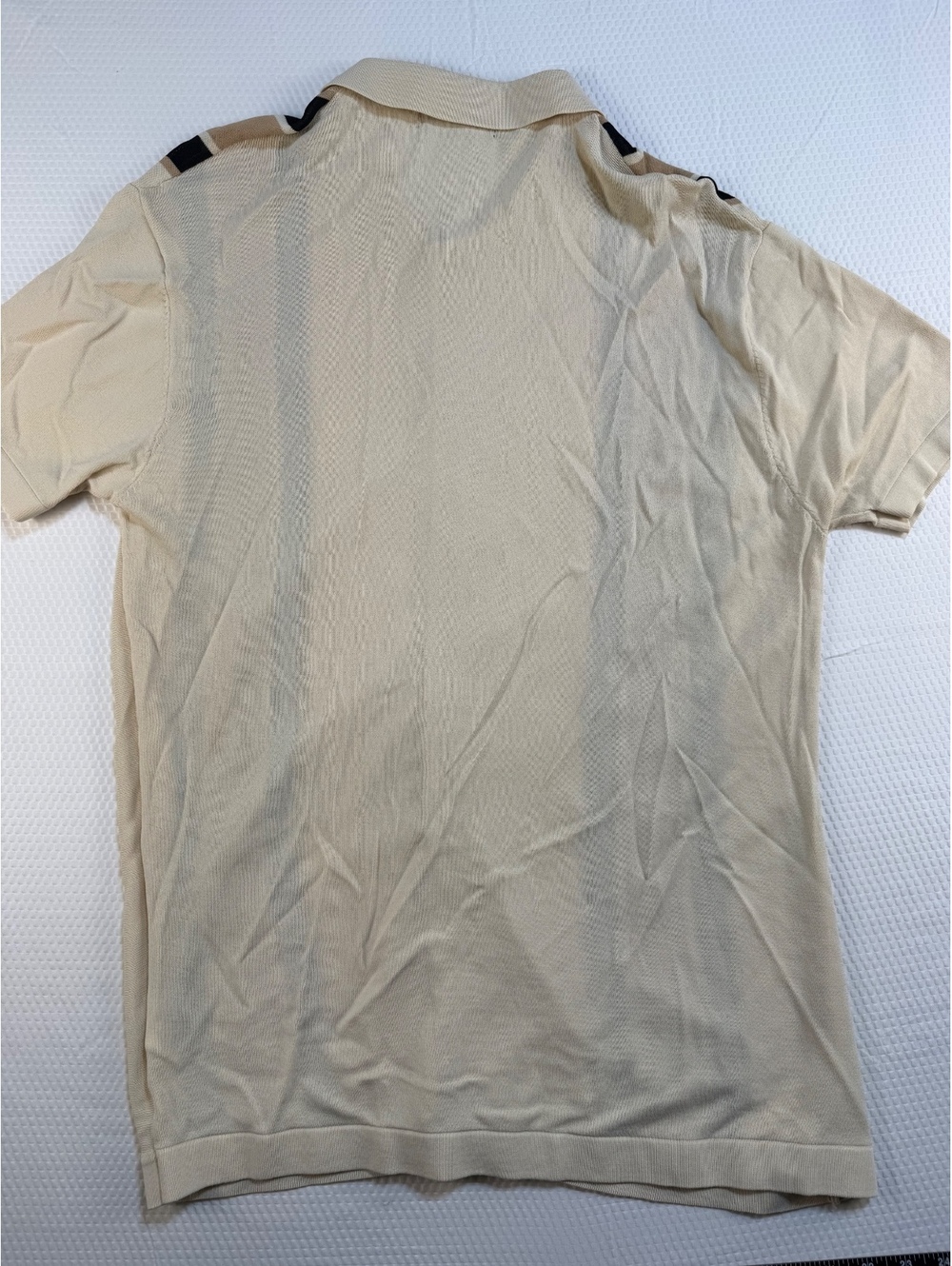 PJ Paul Jones Men’s L Striped Knit Polo Shirt Button Front Retro 70s Mod - Picture 5 of 8